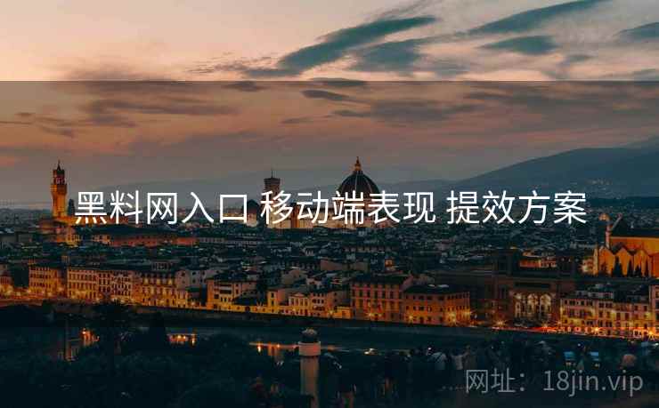 黑料网入口 移动端表现 提效方案