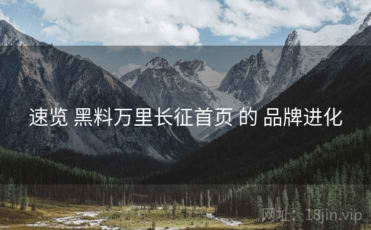 速览 黑料万里长征首页 的 品牌进化