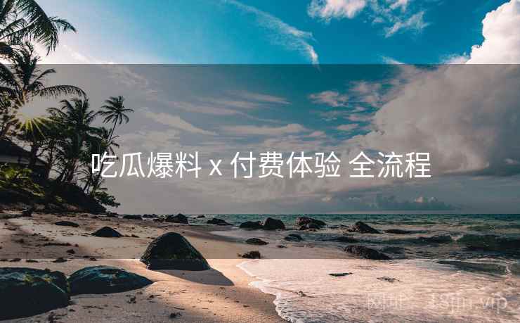 吃瓜爆料 x 付费体验 全流程