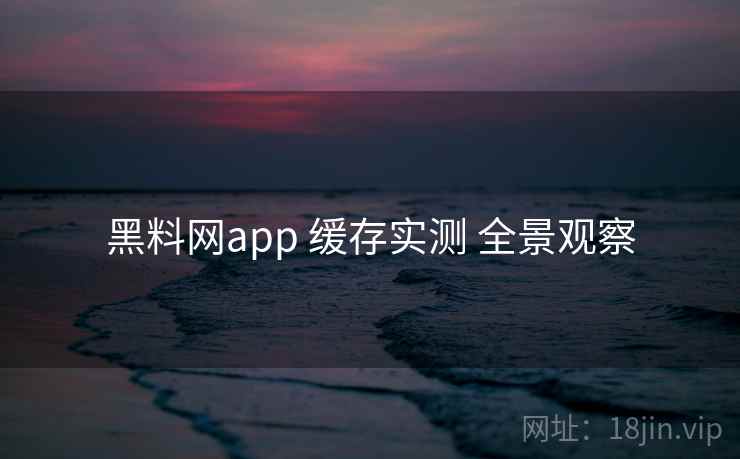 黑料网app 缓存实测 全景观察