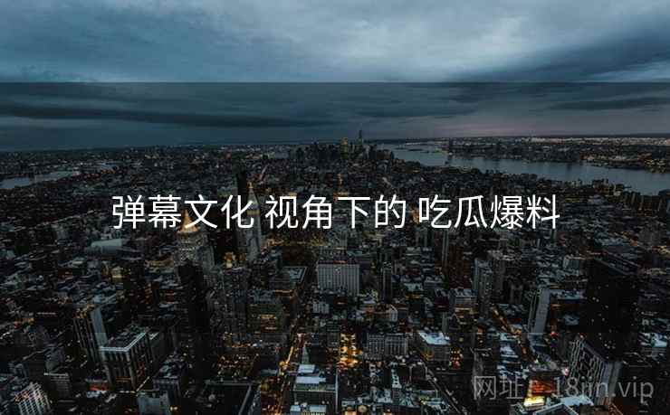 弹幕文化 视角下的 吃瓜爆料